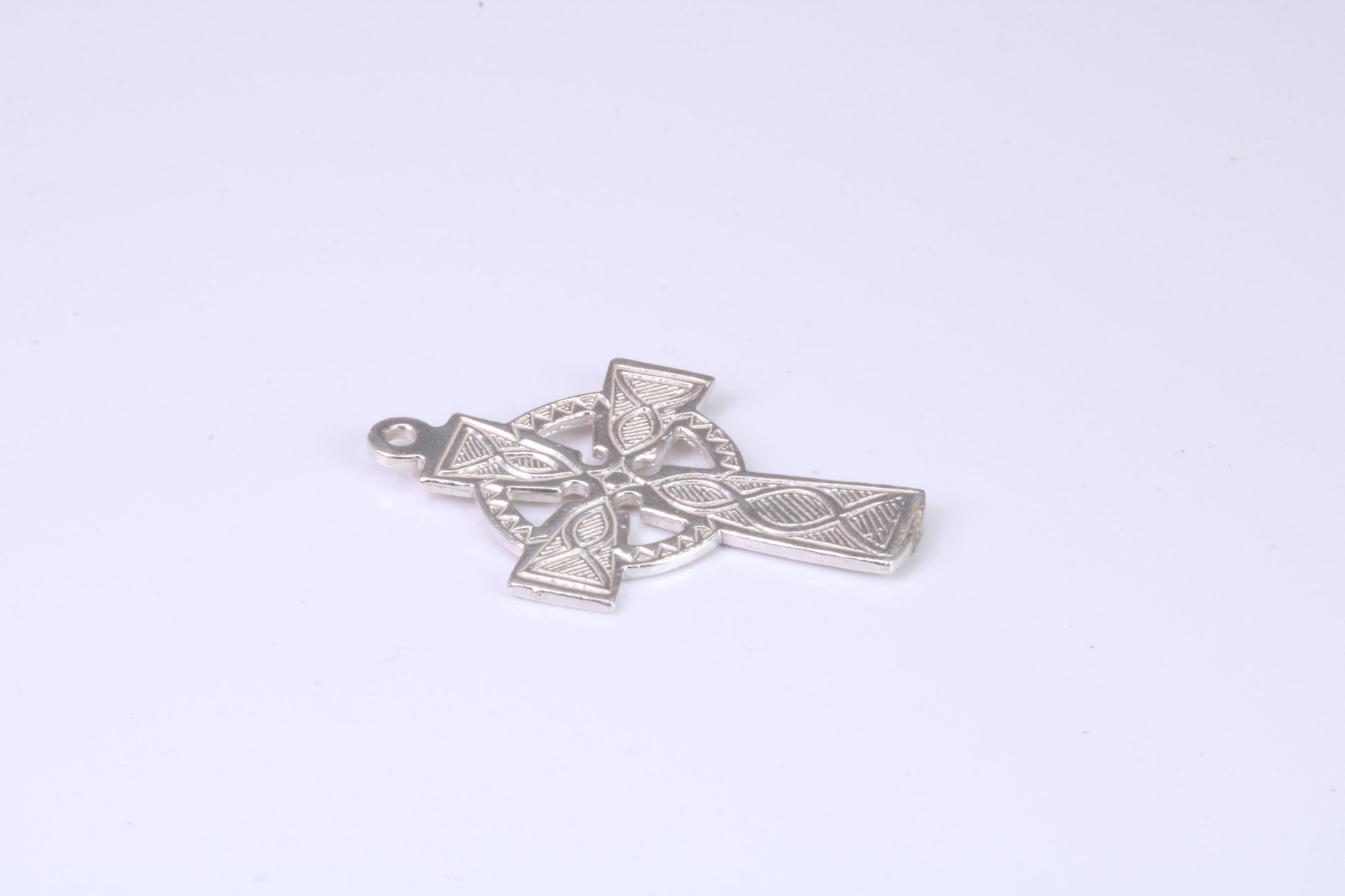 Small 25 mm Long Celtic Cross, Made From Solid Cast Silver, Complete With Silver Chain