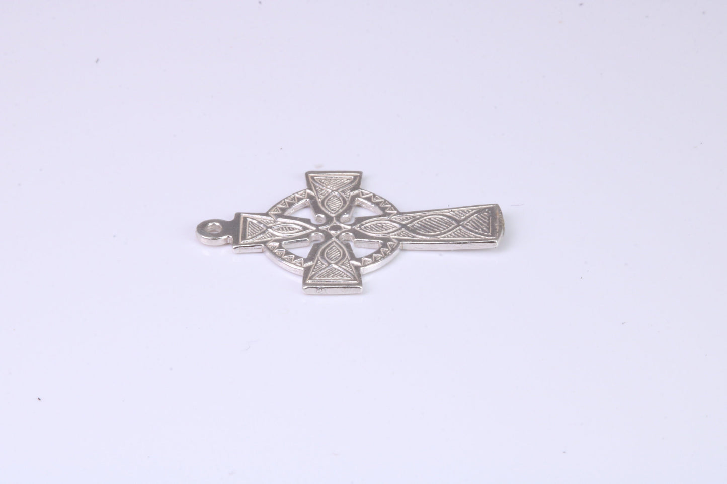 Small 25 mm Long Celtic Cross, Made From Solid Cast Silver, Complete With Silver Chain
