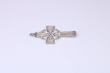 Small 25 mm Long Celtic Cross, Made From Solid Cast Silver, Complete With Silver Chain