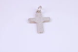Small 21 mm Long Patterned Cross, Made From Solid Cast Silver, Complete With Silver Chain