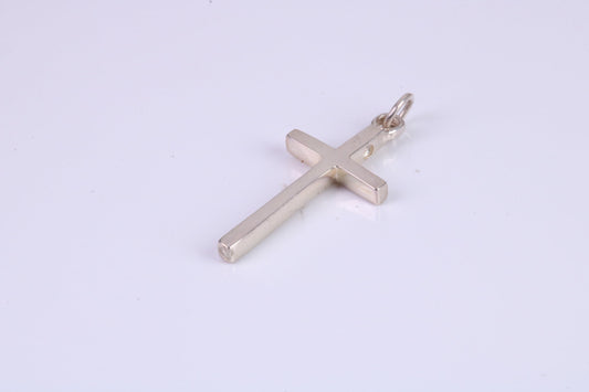 Small 25 mm Long Plain Polished Silver Cross, Made From Solid Cast Silver