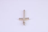 Small 25 mm Long Plain Polished Silver Cross, Made From Solid Cast Silver