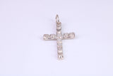 Small 25 mm Long, Silver Love Hearts Cross, Made From Solid Cast Silver
