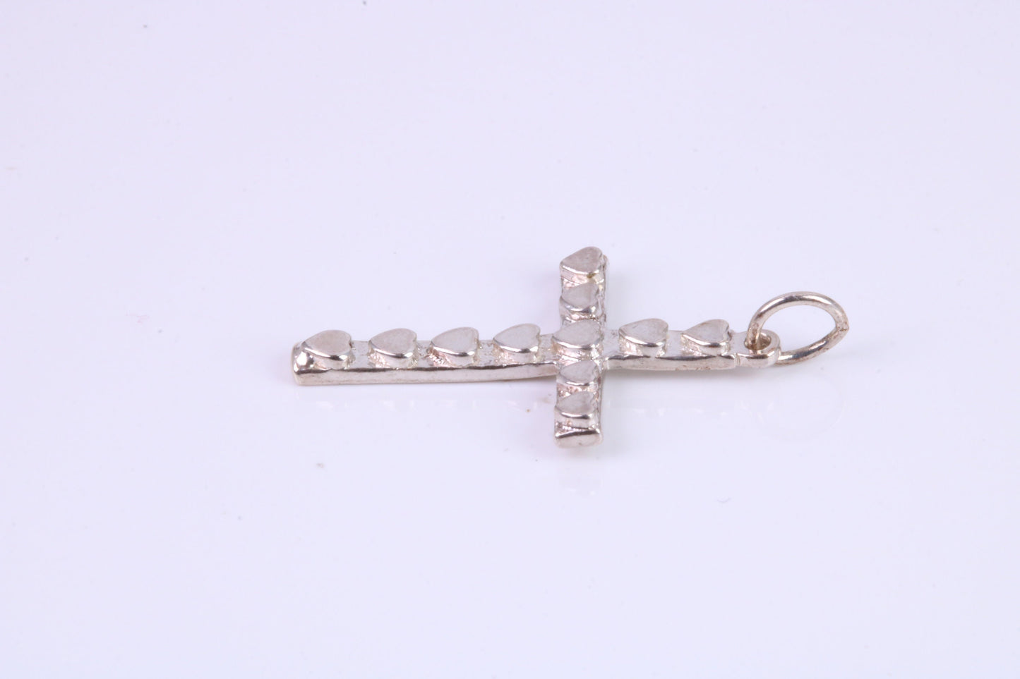 Small 25 mm Long, Silver Love Hearts Cross, Made From Solid Cast Silver