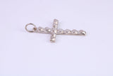 Small 25 mm Long, Silver Love Hearts Cross, Made From Solid Cast Silver