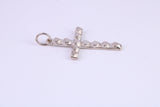 Small 25 mm Long, Silver Love Hearts Cross, Made From Solid Cast Silver
