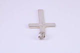30 mm Long Plain Polished Silver Cross, Made From Solid Cast Silver