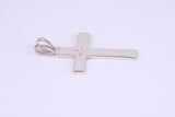 30 mm Long Plain Polished Silver Cross, Made From Solid Cast Silver