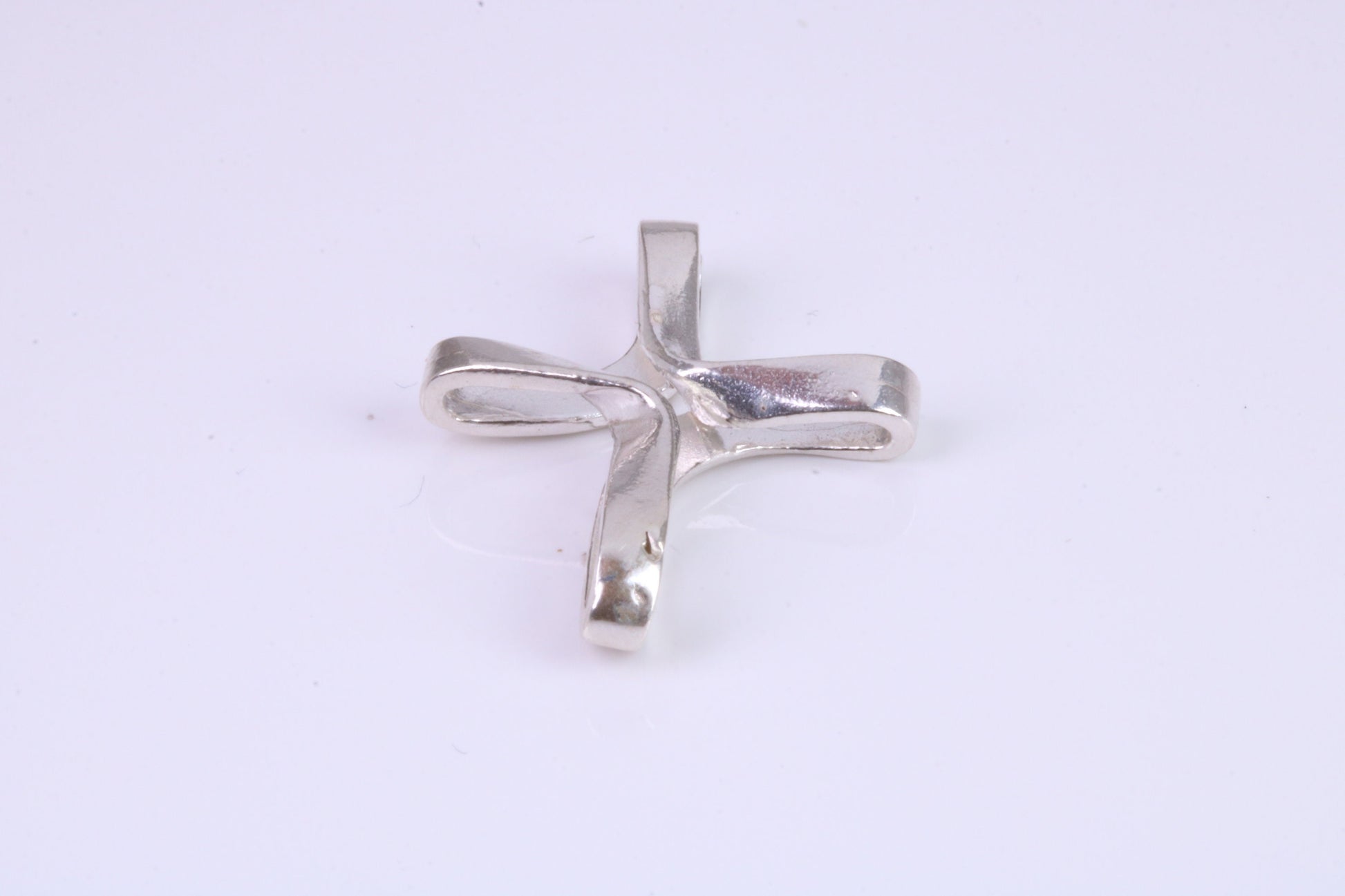 25 mm Long Plain Polished Silver Cross, Made From Solid Cast Silver
