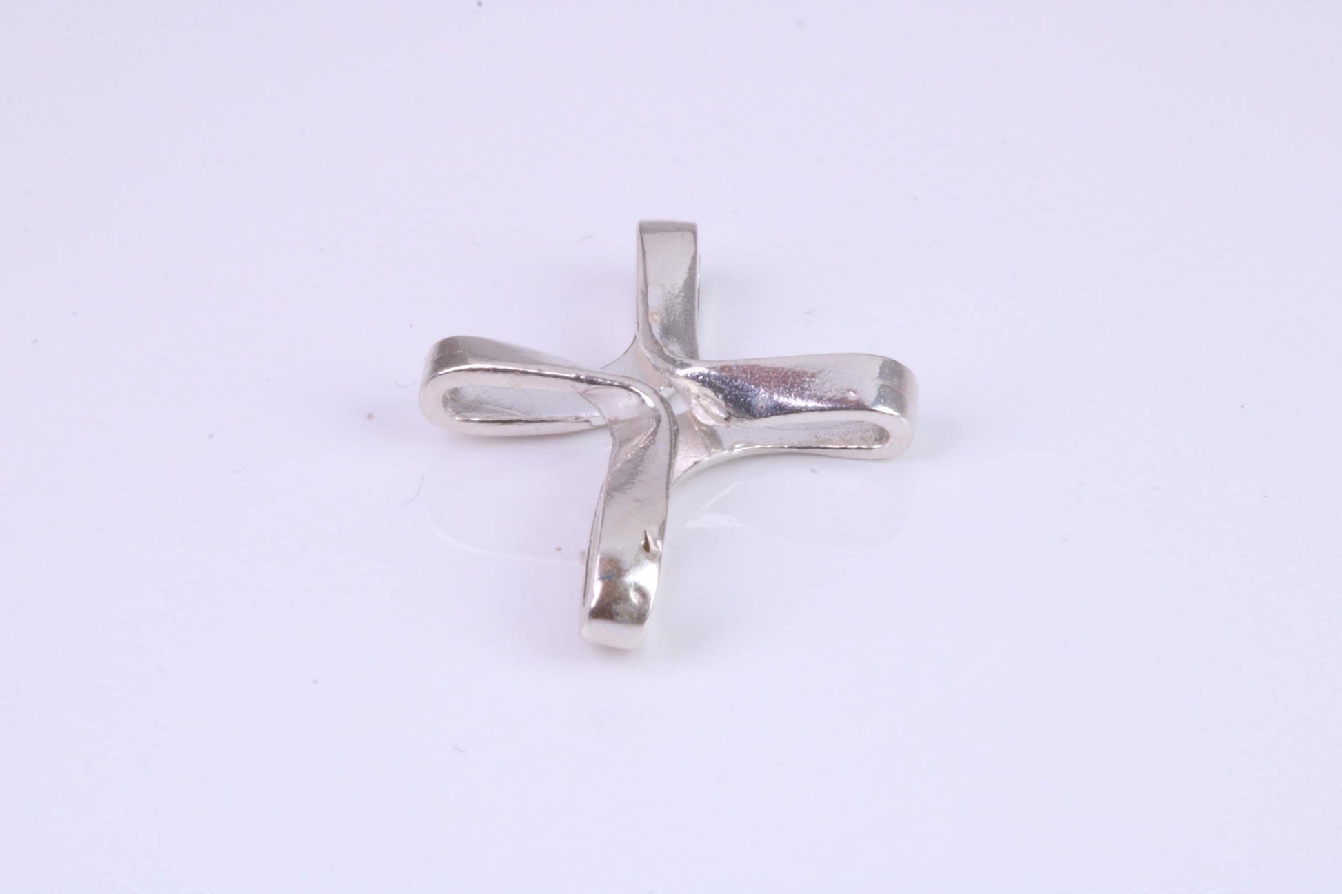 25 mm Long Plain Polished Silver Cross, Made From Solid Cast Silver