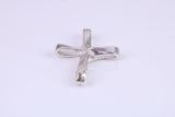 25 mm Long Plain Polished Silver Cross, Made From Solid Cast Silver