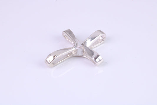 25 mm Long Plain Polished Silver Cross, Made From Solid Cast Silver