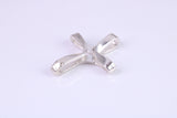 25 mm Long Plain Polished Silver Cross, Made From Solid Cast Silver