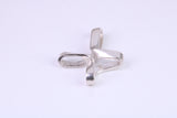 25 mm Long Plain Polished Silver Cross, Made From Solid Cast Silver