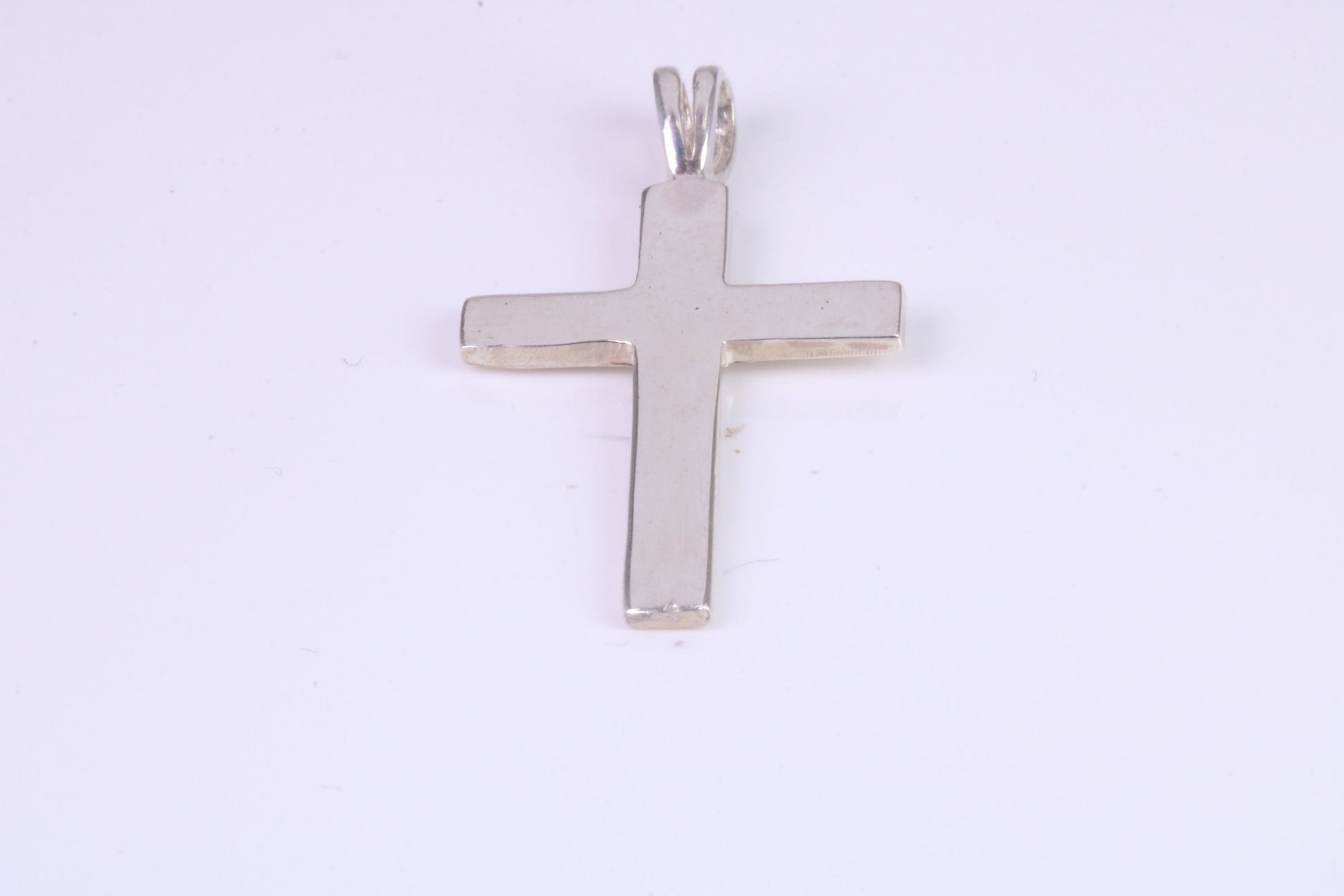 30 mm Long Plain Polished Silver Cross, Made From Solid Cast Silver