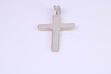 30 mm Long Plain Polished Silver Cross, Made From Solid Cast Silver