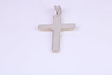 30 mm Long Plain Polished Silver Cross, Made From Solid Cast Silver