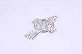 Small 25 mm Long Celtic Cross, Made From Solid Cast Silver, Complete With Silver Chain