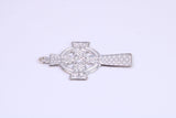 Small 25 mm Long Celtic Cross, Made From Solid Cast Silver, Complete With Silver Chain