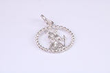 17 mm Round St Christopher, Made From Solid Cast Silver