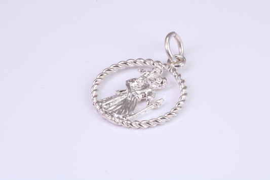 17 mm Round St Christopher, Made From Solid Cast Silver
