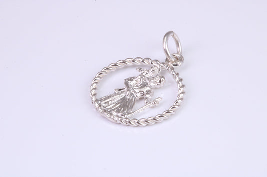 17 mm Round St Christopher, Made From Solid Cast Silver