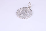 17 mm Round St Christopher, Made From Solid Cast Silver