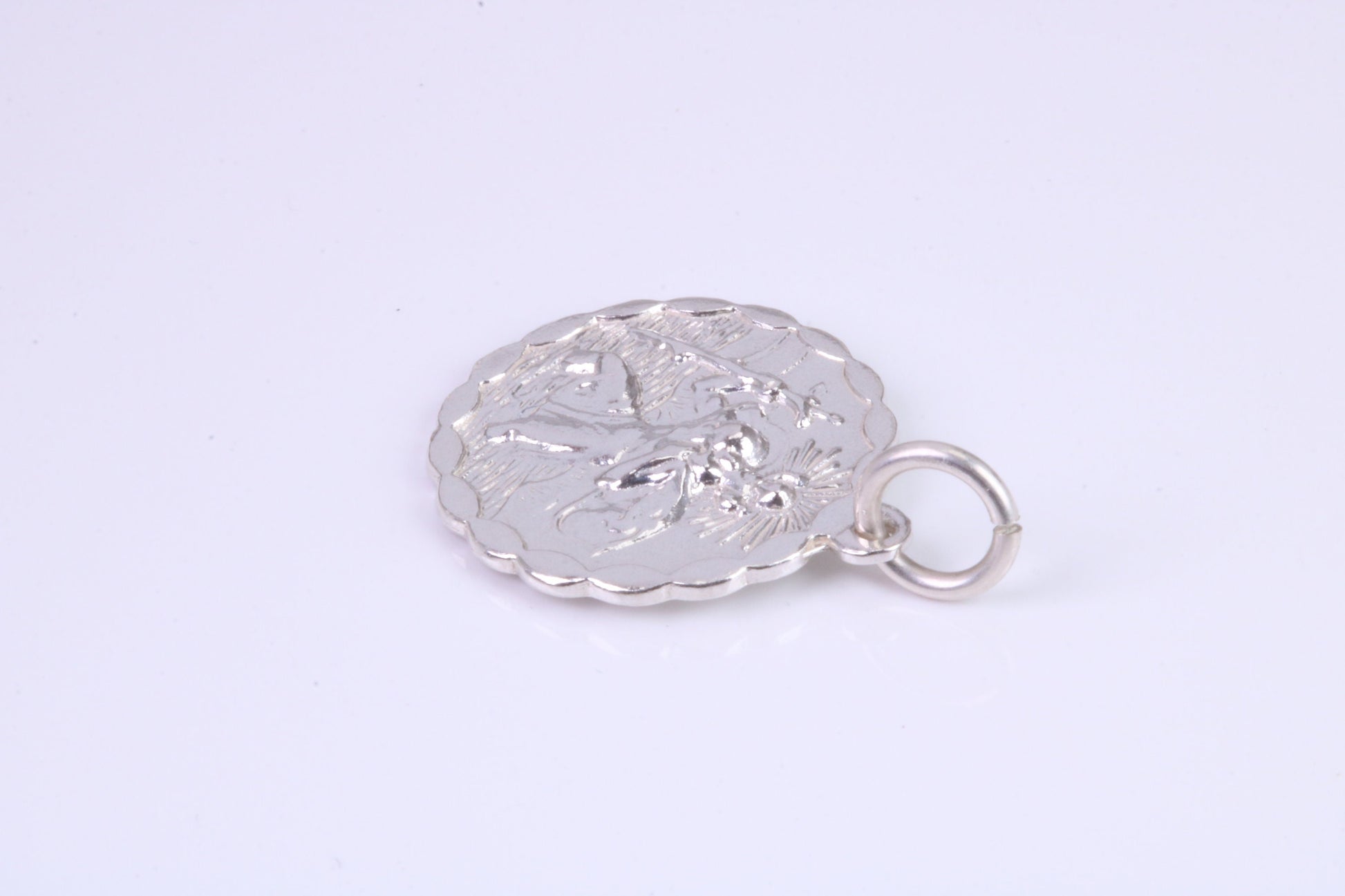 17 mm Round St Christopher, Made From Solid Cast Silver