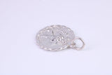 17 mm Round St Christopher, Made From Solid Cast Silver