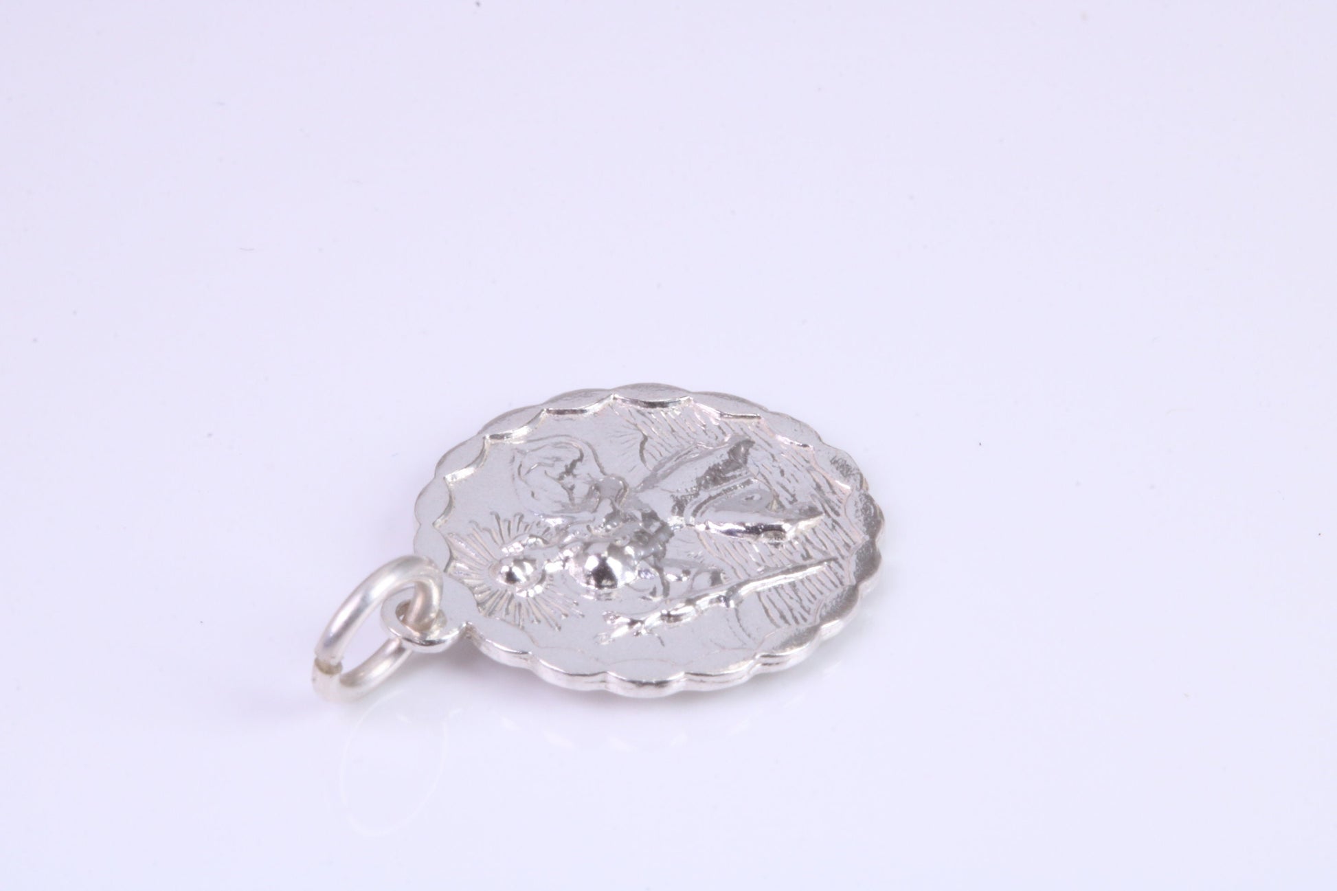 17 mm Round St Christopher, Made From Solid Cast Silver