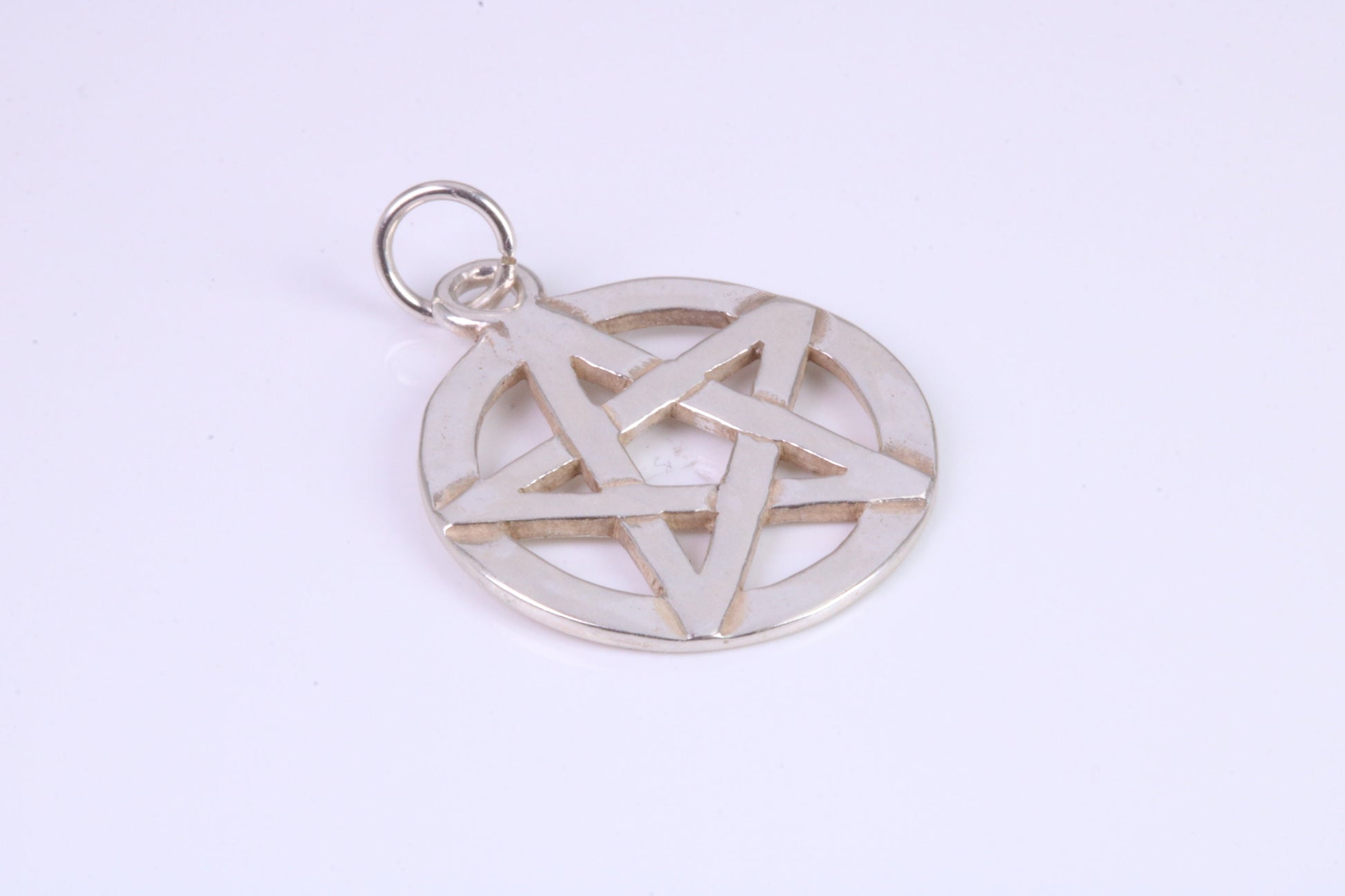 19 mm Round Star of David Pendant, Made From Solid Cast Silver