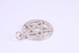 19 mm Round Star of David Pendant, Made From Solid Cast Silver