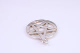 19 mm Round Star of David Pendant, Made From Solid Cast Silver