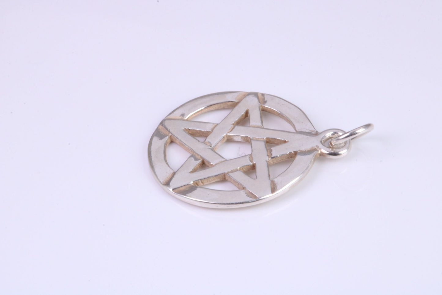 19 mm Round Star of David Pendant, Made From Solid Cast Silver