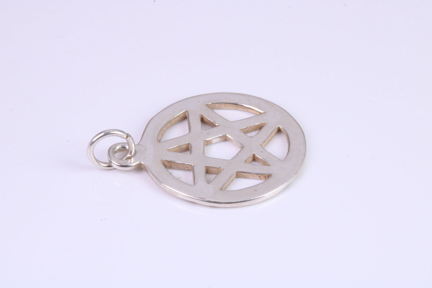 19 mm Round Star of David Pendant, Made From Solid Cast Silver