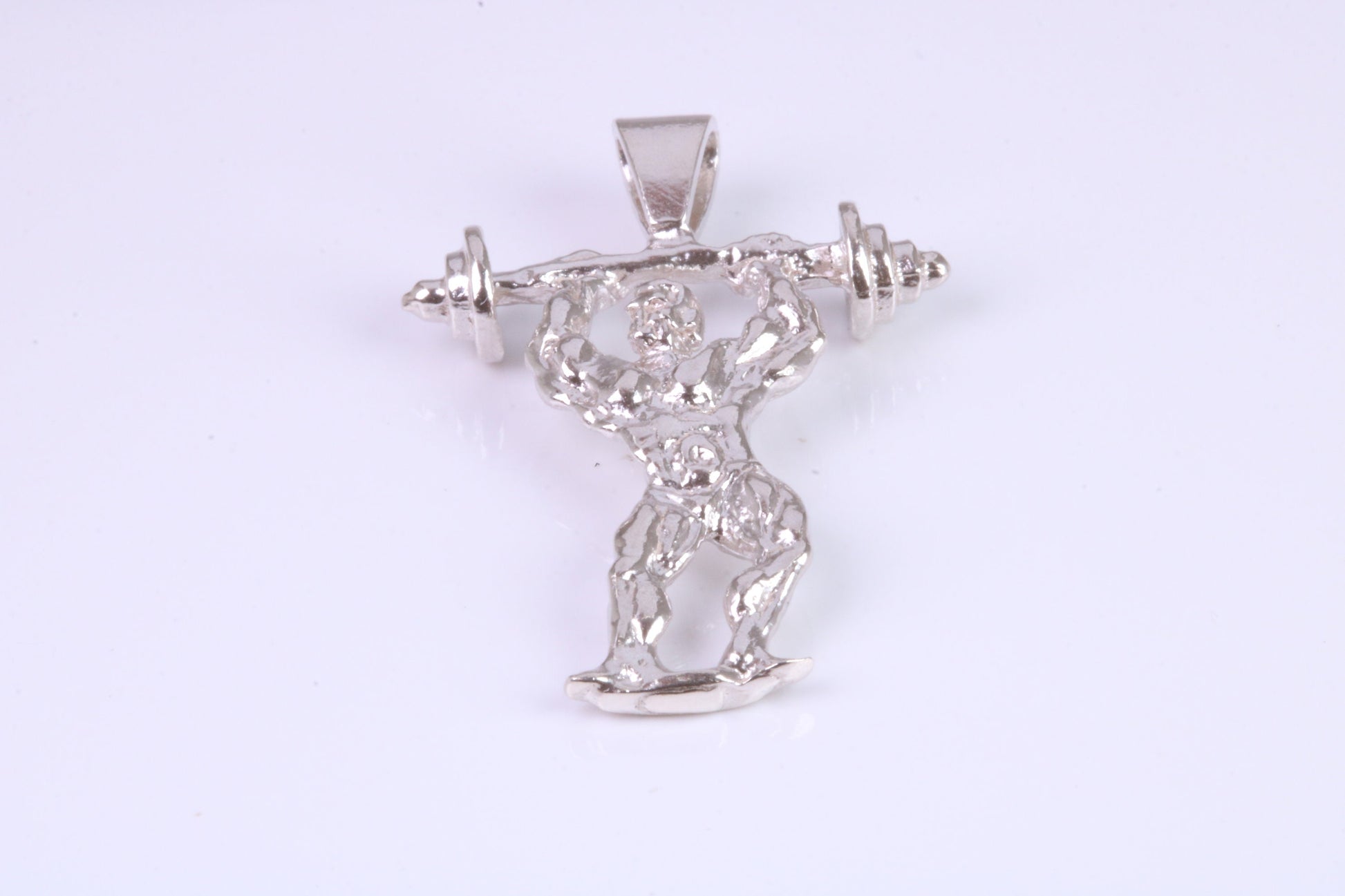 Body Builder Pendant, Made From Solid Cast Silver