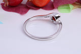 Natural Round cut Garnet set Sterling Silver Ring, Very Smooth Setting, January Birthstone