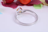 Natural Citrine set Sterling Silver Ring, Very Smooth Setting
