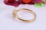 Shell Ring set with Cubic Zirconia, Made from solid Silver, Matt Finished with 18ct Yellow Gold Plating