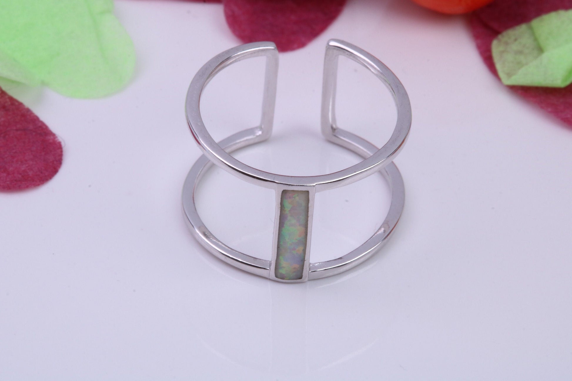 White Opal set Ring, Made From Solid Sterling Silver