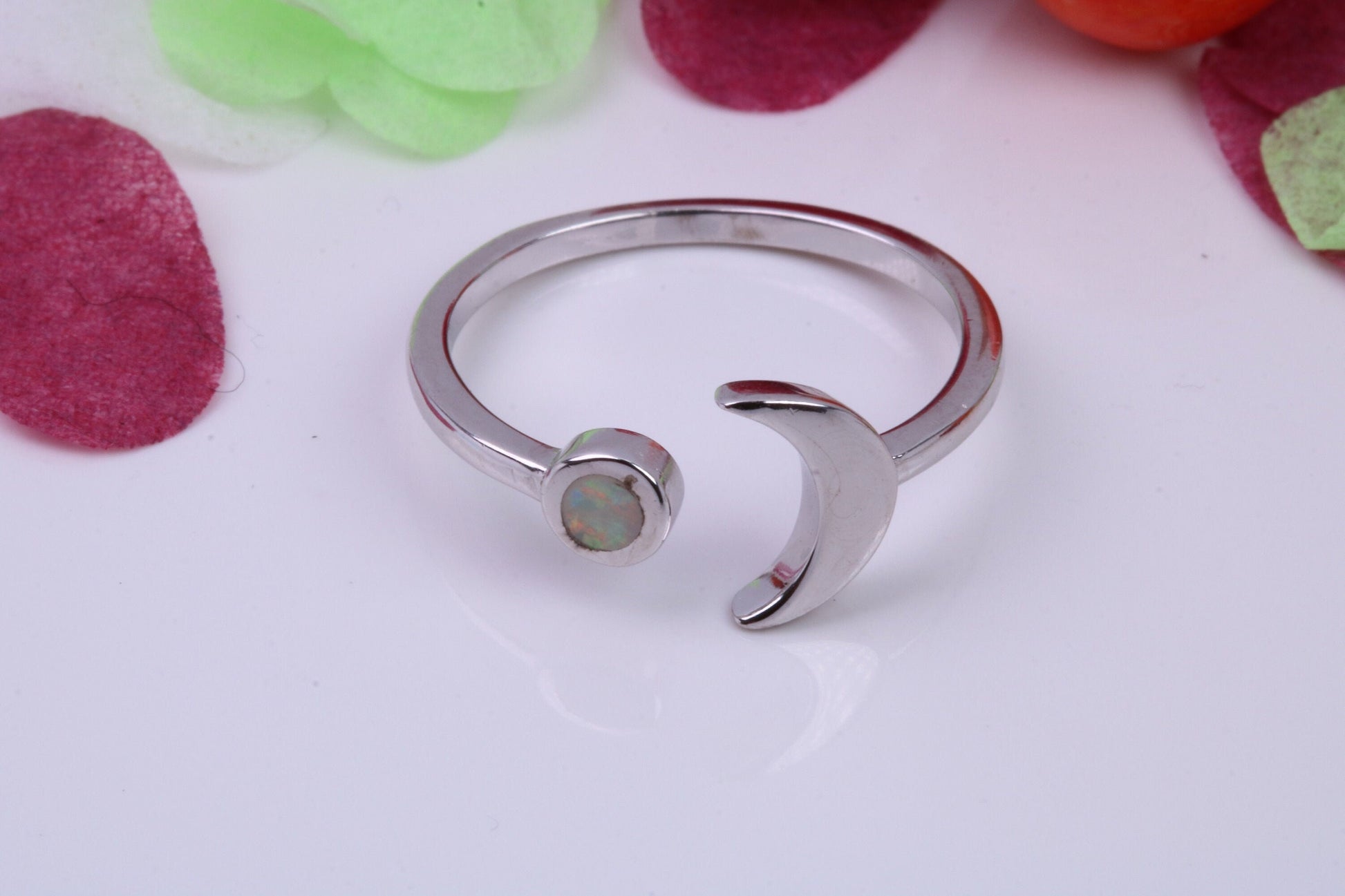 White Opal set Ring, Made From Solid Sterling Silver