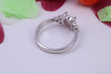 White Opal and Cubic Zirconia set Ring, Made From Solid Sterling Silver
