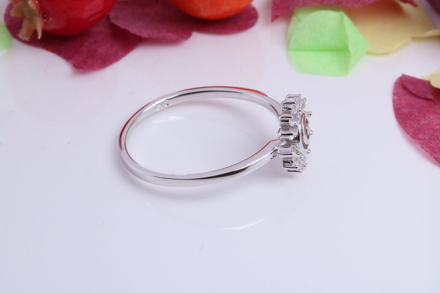 Cluster Cubic Zirconia set Ring, Made from solid Silver