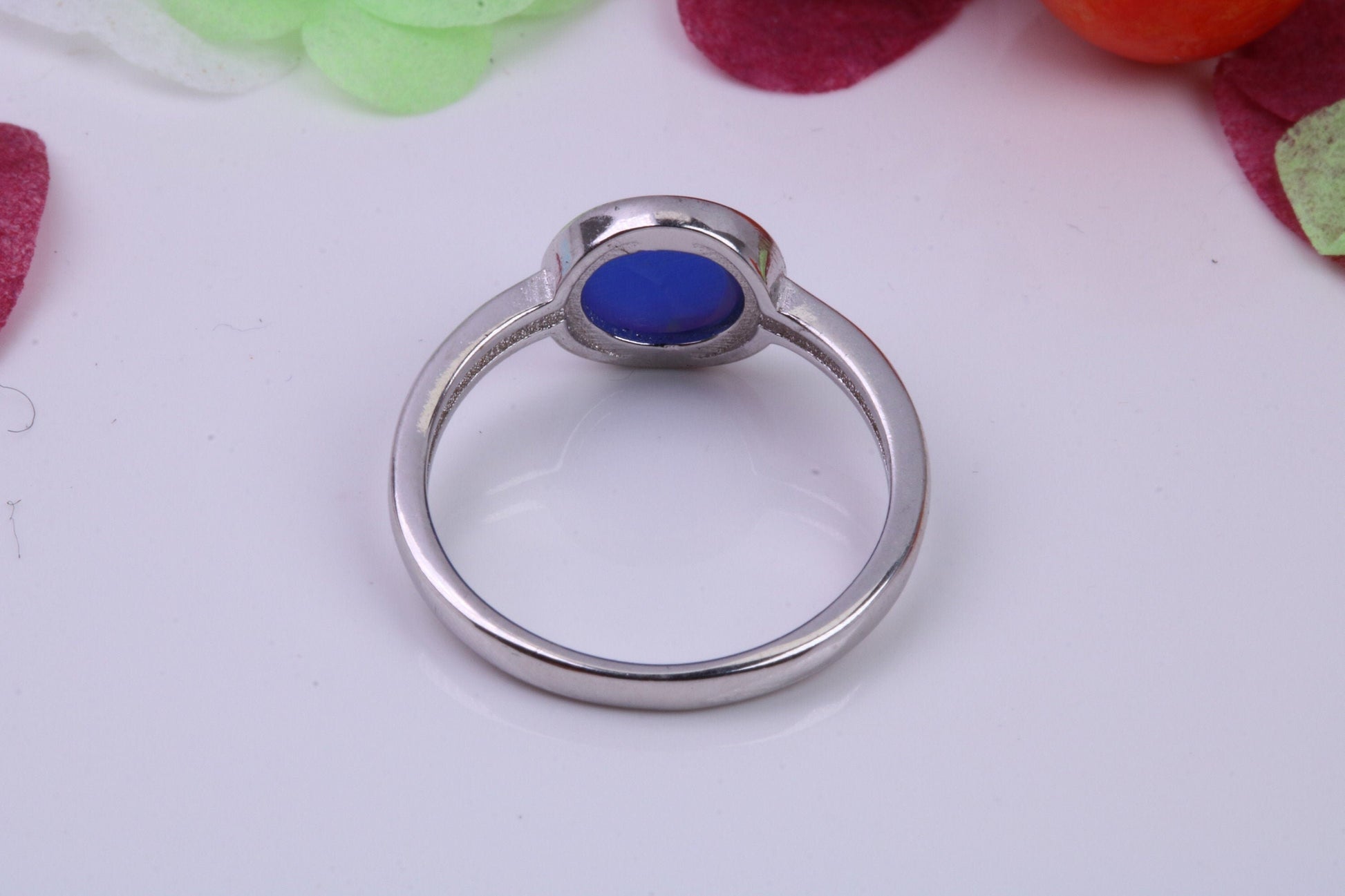 Blue Opal set Ring, Made From Solid Sterling Silver