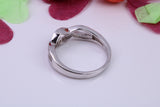 Blue Opal and Cubic Zirconia set Ring, Made From Solid Sterling Silver