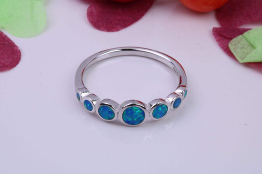 Blue Opal set Ring, Made From Solid Sterling Silver