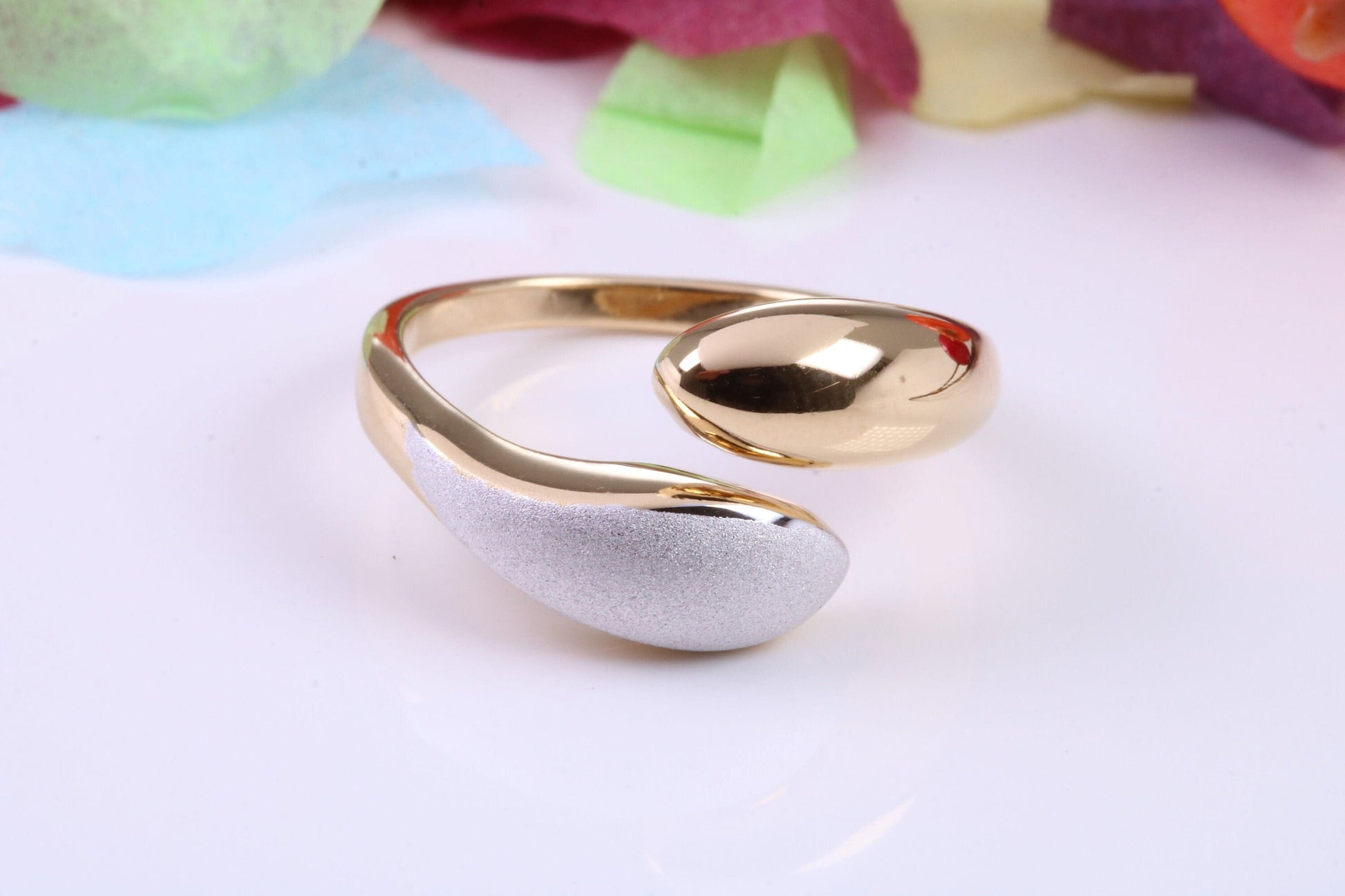 Crossover Dress Ring, Made from solid Silver, Two Tone Finished