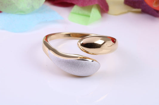 Crossover Dress Ring, Made from solid Silver, Two Tone Finished