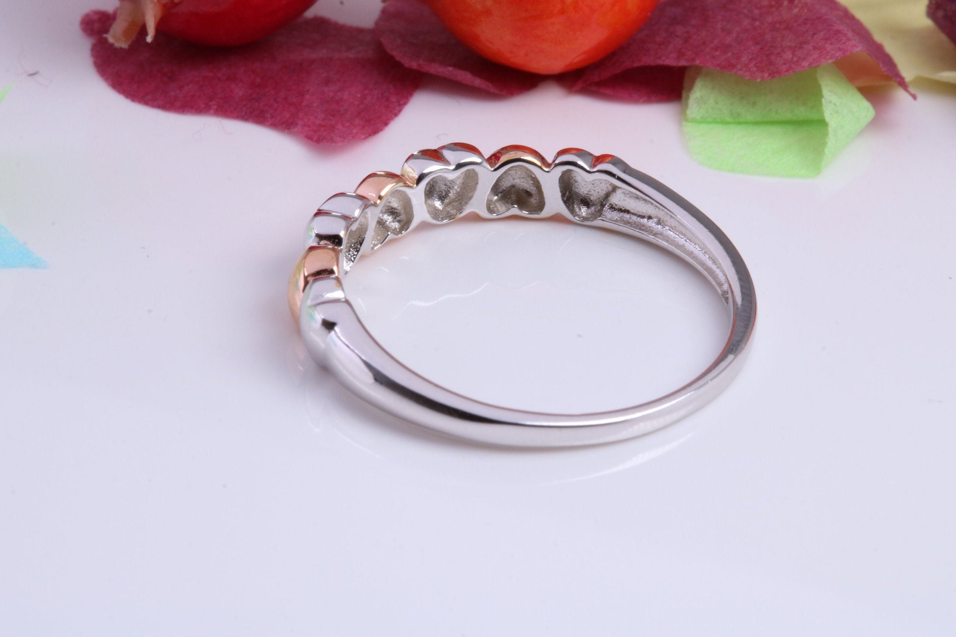 Love Hearts Ring, Made from solid Silver, 18ct Yellow Gold Plated, Two Tone Finished