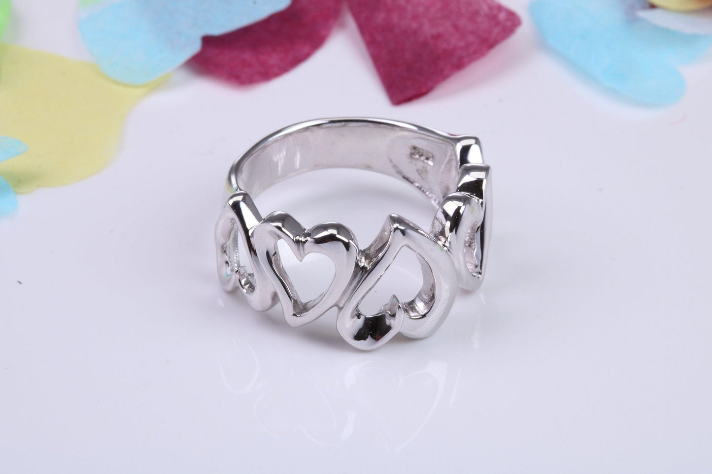 Love Hearts Very Dressy Ring, Made From Solid Sterling Silver